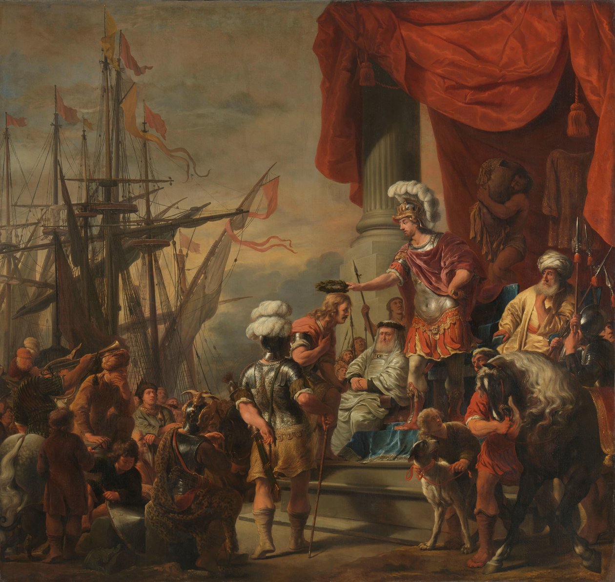 Aeneas vid Latinus hov Aeneas kröner Cloanthus av Ferdinand Bol