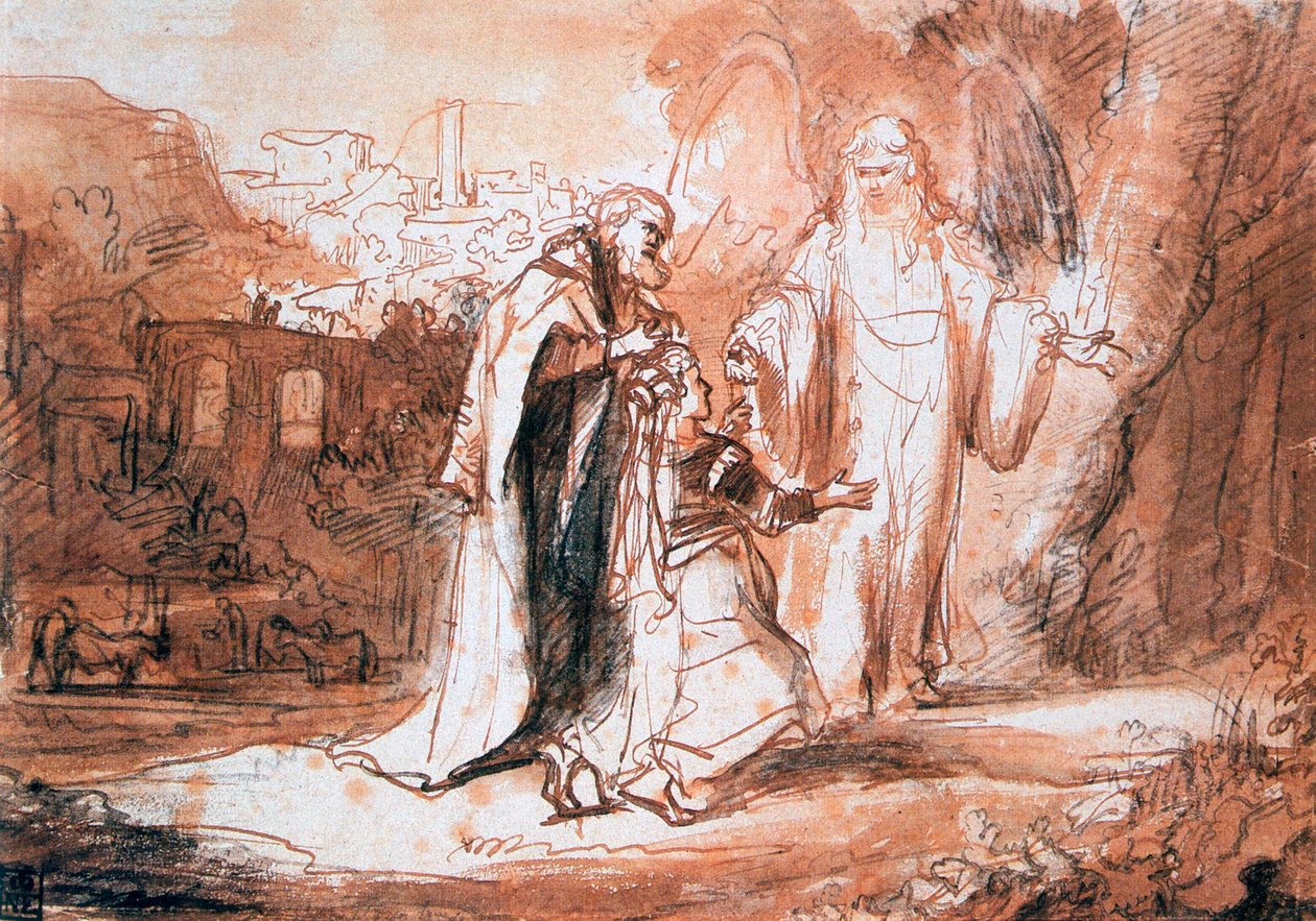 En Herrens ängel visade sig för Manoahs hustru ..., c1636-1680 av Ferdinand Bol