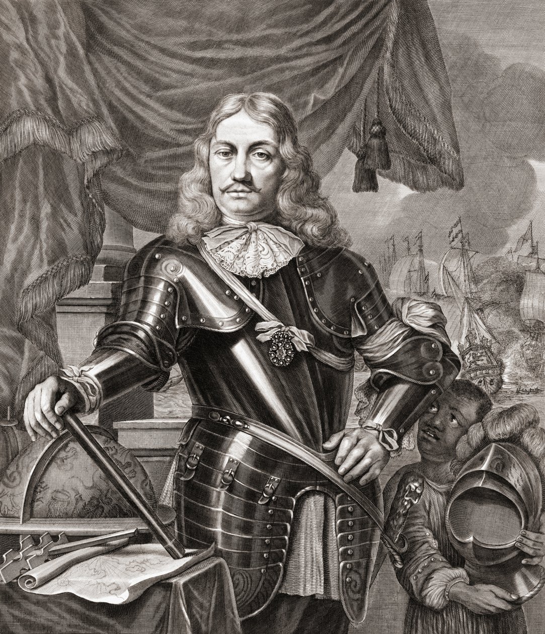 Cornelis Maartenszoon Tromp, efter en gravyr av Lambert Visscher från en målning av Ferdinand Bol av Ferdinand Bol