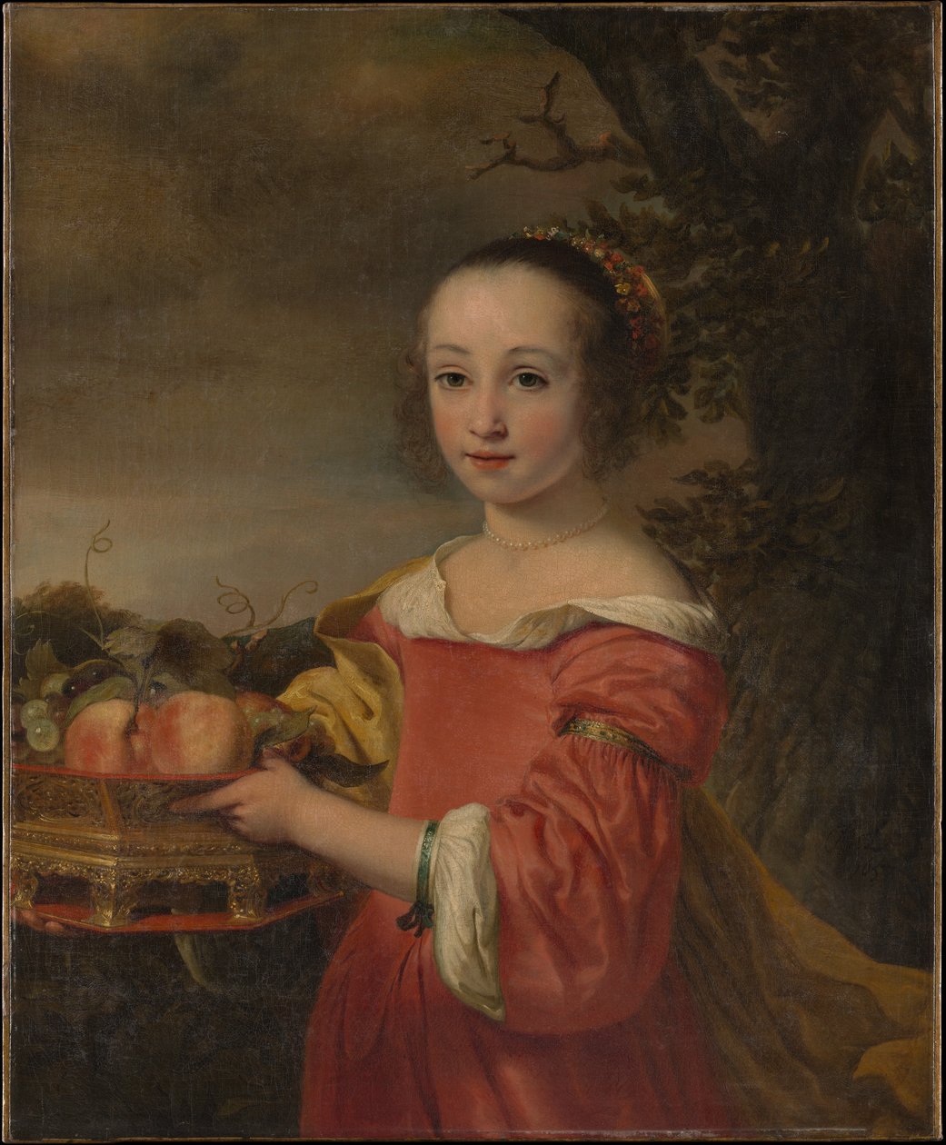 Petronella Elias (1648-1667) med en korg med frukt av Ferdinand Bol