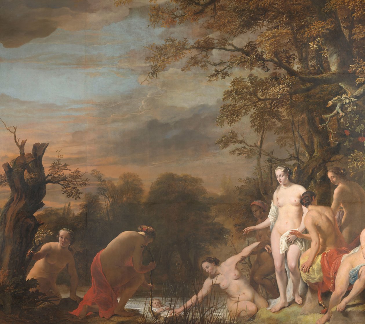 Faraos dotter upptäcker Moses i ruskorgen av Ferdinand Bol