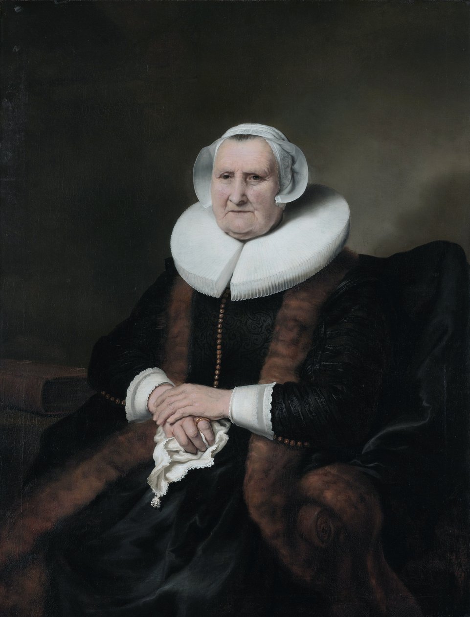 Porträtt av Elisabeth Jacobsdr. Bas (1571-1649) av Ferdinand Bol