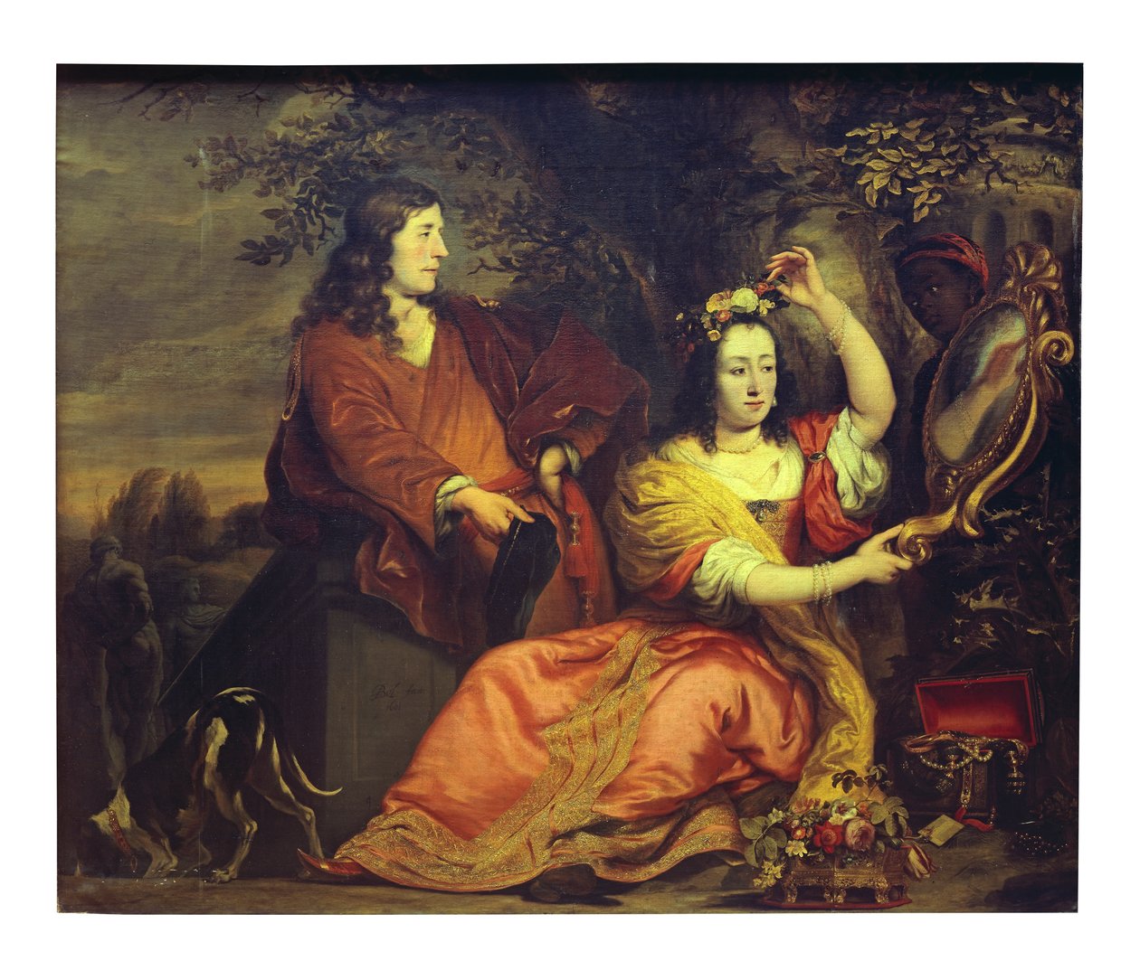 Porträtt av Pieter de la Court och hans fru (olja på duk) av Ferdinand Bol