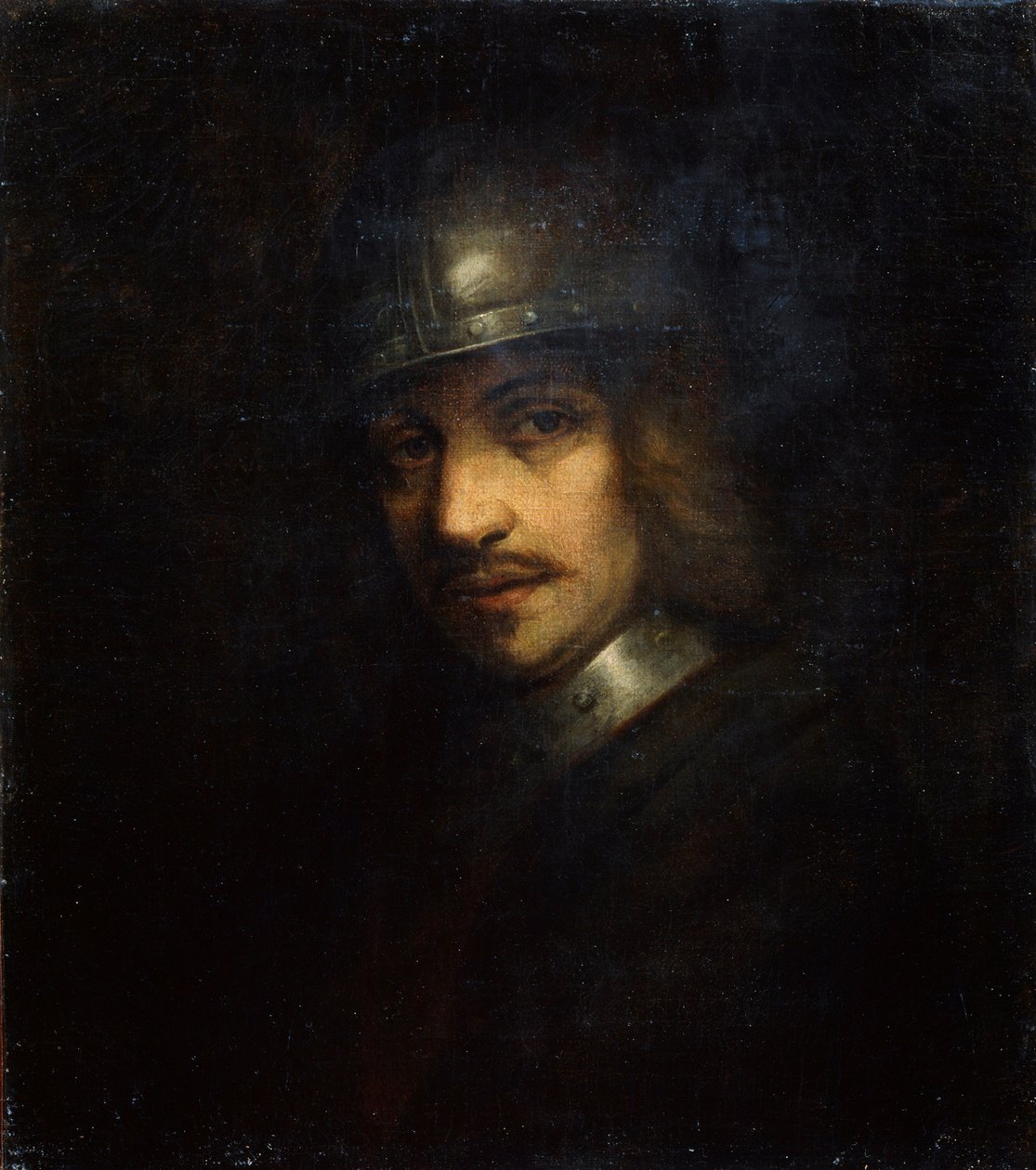 Porträtt av en man med hjälm, 1600-talet av Ferdinand Bol