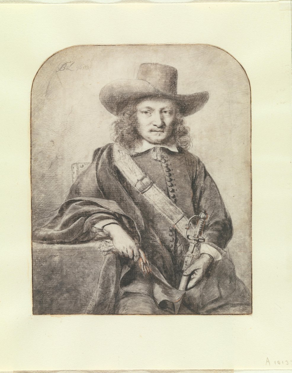 Porträtt av en officer från Gouda av Ferdinand Bol