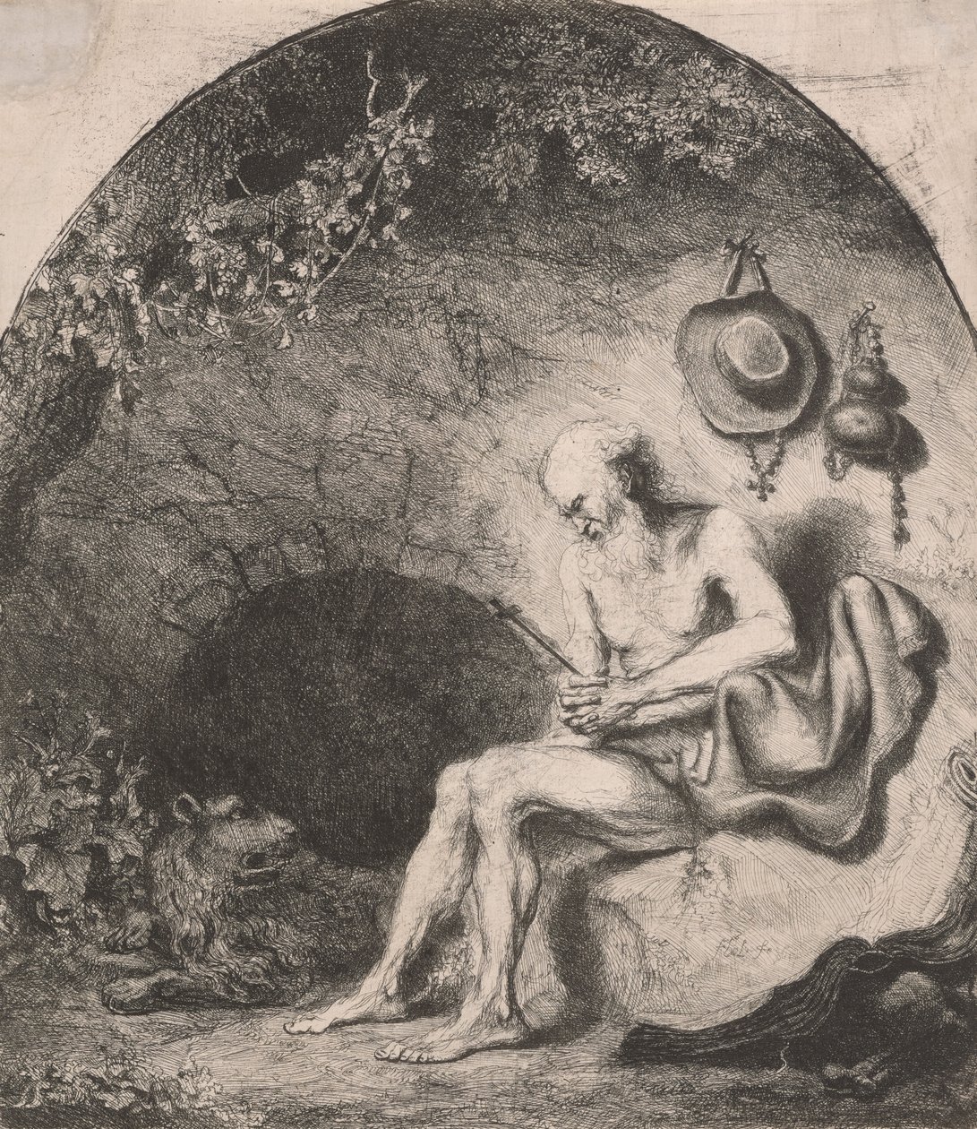 Sankt Hieronymus i grottan av Ferdinand Bol