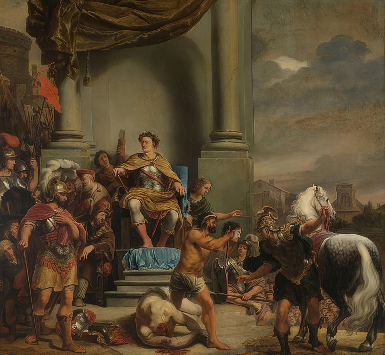 Titus Manlius Imperiosus Torquatus beordrar att hans son ska halshuggas. 1661-64 av Ferdinand Bol