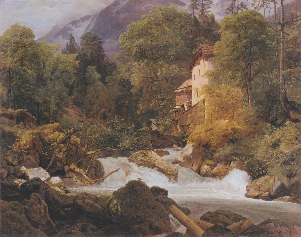 Kvarn vid Königssees utlopp av Ferdinand Georg Waldmüller