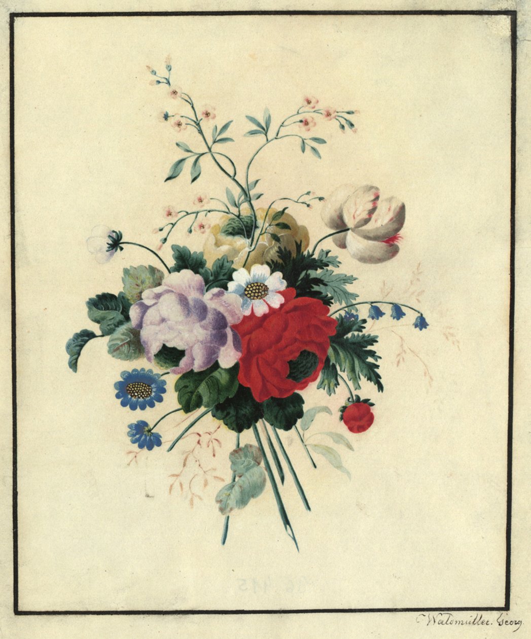Rosor, tulpaner, prästkragar av Ferdinand Georg Waldmüller