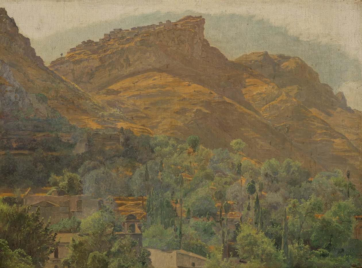 Utsikt över bergsstaden Mola nära Taormina av Ferdinand Georg Waldmuller