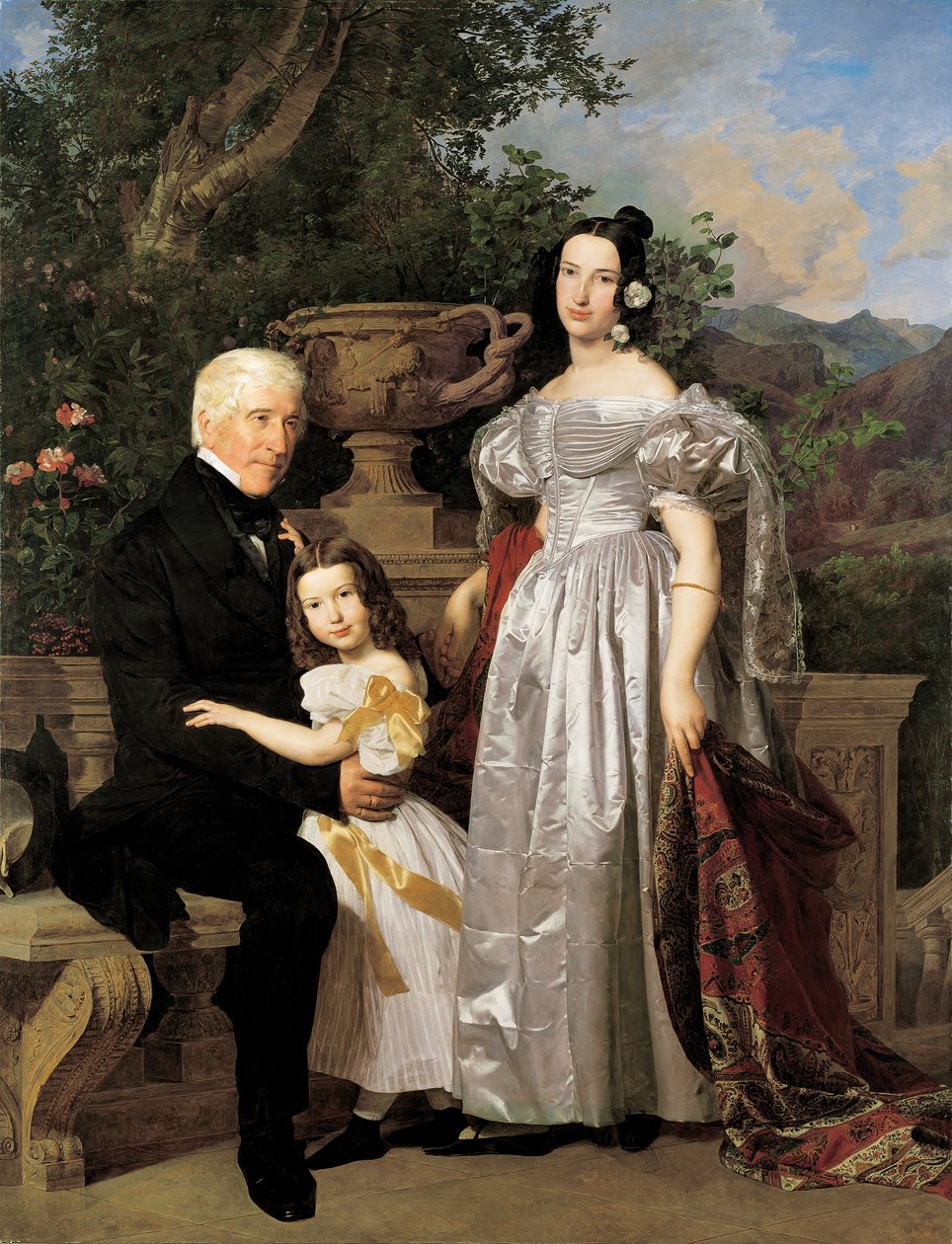 Den furstlige Esterházy rådmannen Mathias Kerzmann med sin andra fru Maria Helena, född Mikolischütz, och dottern Maria av Ferdinand Georg Waldmuller