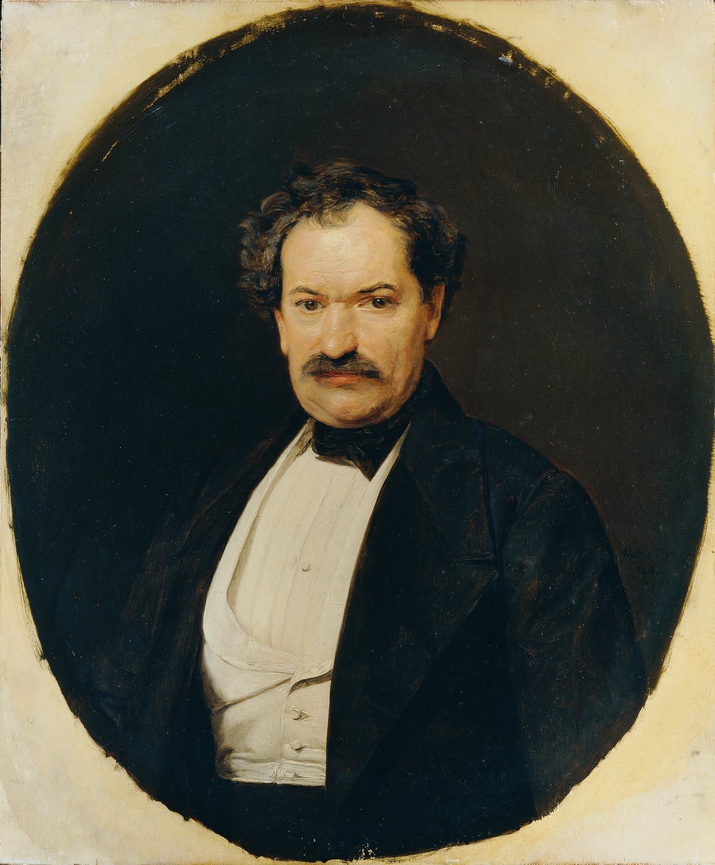 Gentleman i svart kappa med vit väst av Ferdinand Georg Waldmuller