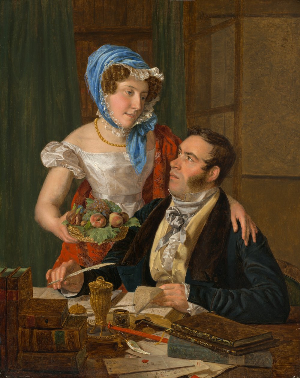 Kartografen professor Josef Jüttner och hans hustru, 1824. av Ferdinand Georg Waldmuller