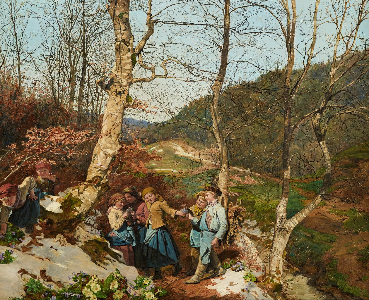 Tidig vår i Wienskogen av Ferdinand Georg Waldmuller