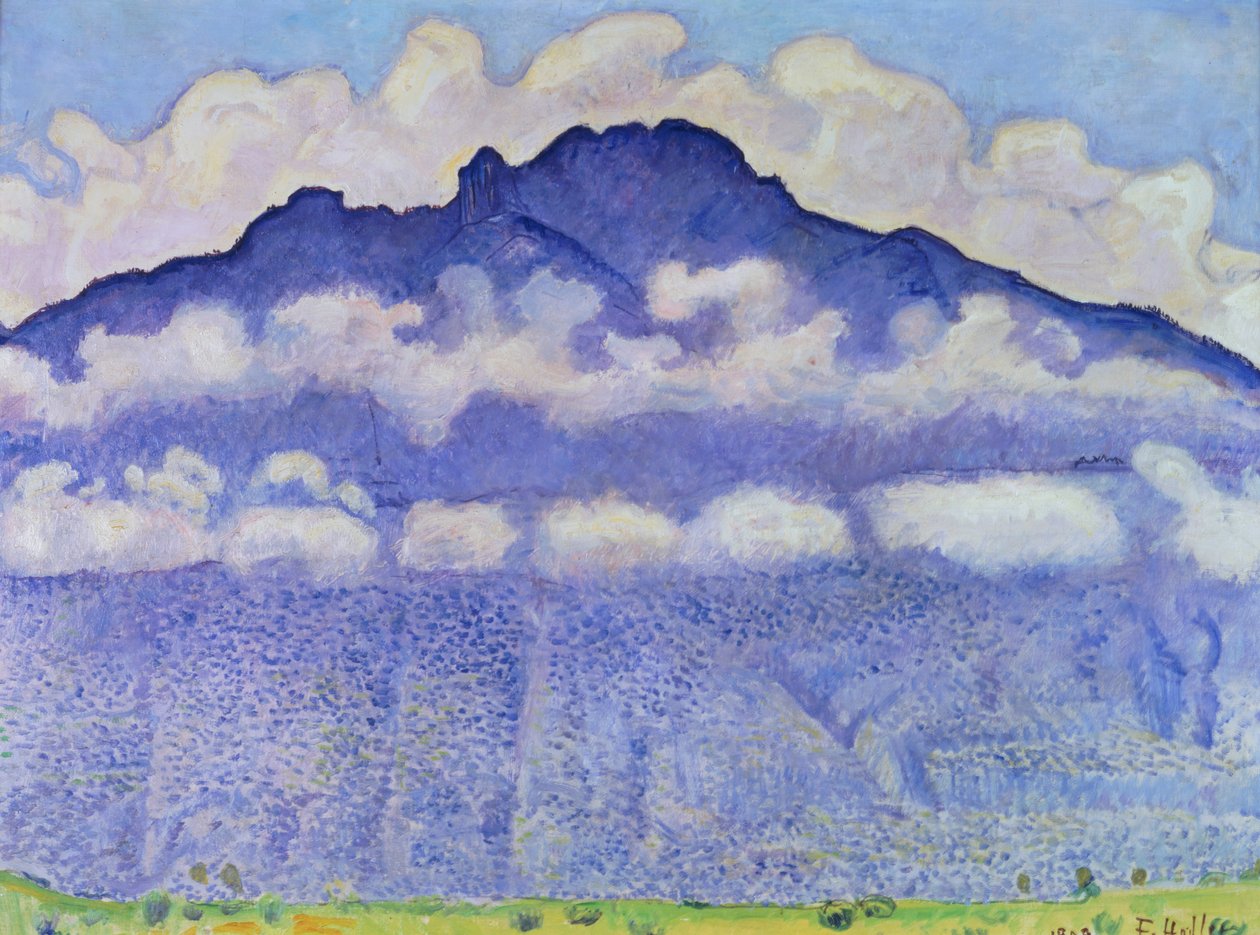 Andey Mountain, utsikt från Bonneville, 1909 av Ferdinand Hodler