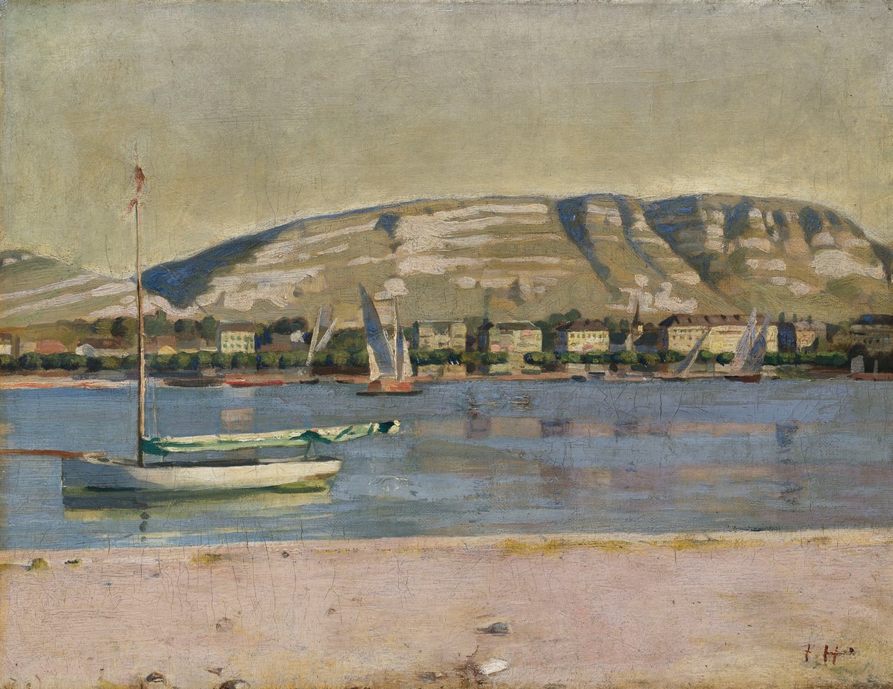 Genèves hamn och Saleve, 1878 av Ferdinand Hodler