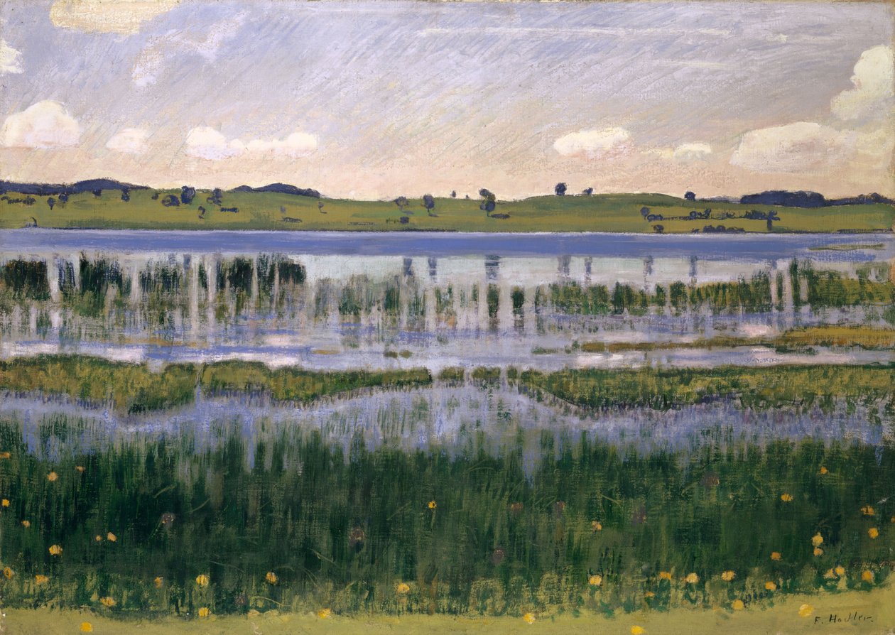Burgäschisjön nära Langenthal, omkring 1901. av Ferdinand Hodler
