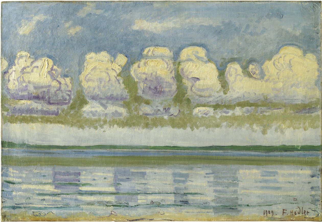Genèvesjön med den schweiziska Jura, 1909 av Ferdinand Hodler