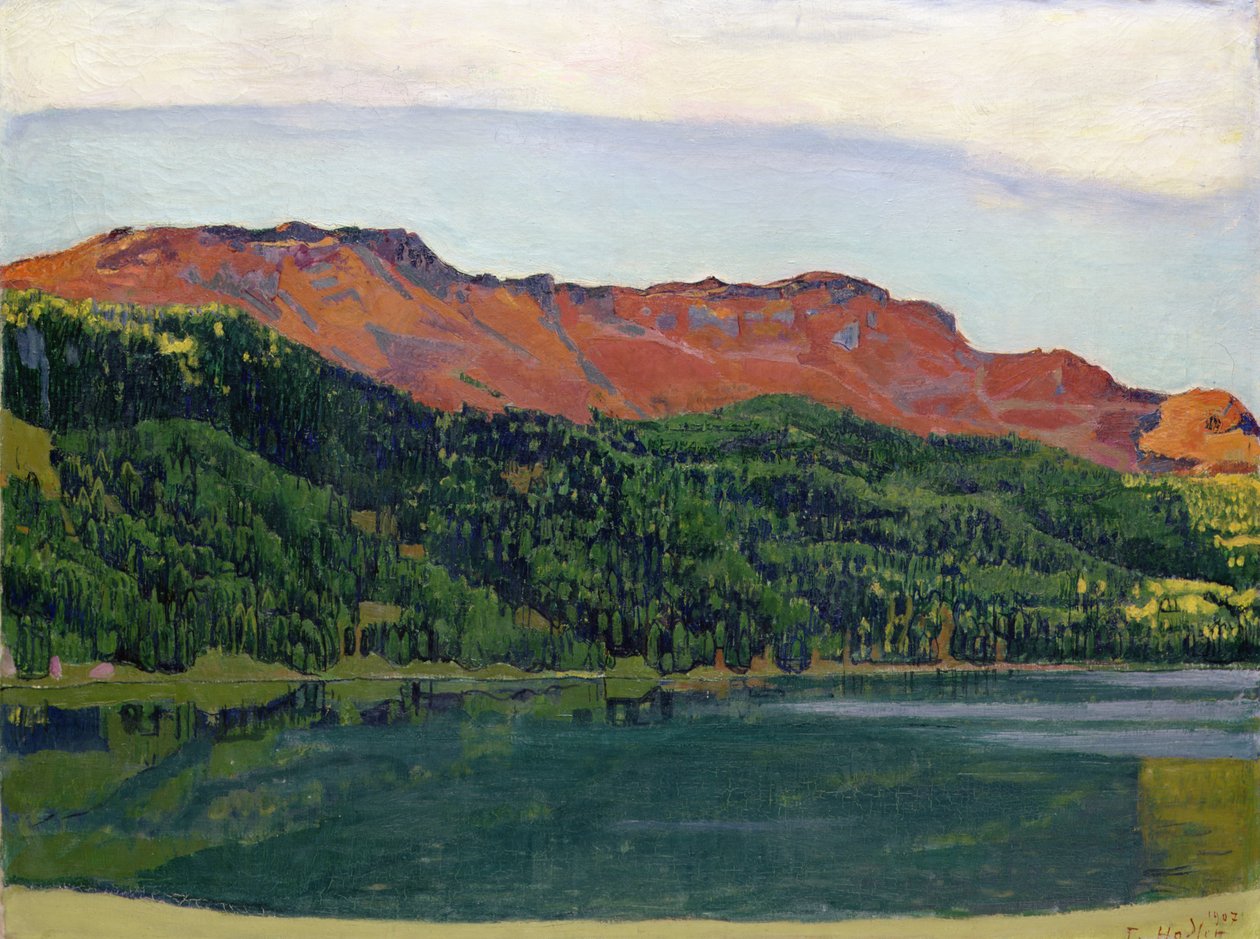 Lake Silvaplana med Piz Corvatsch av Ferdinand Hodler