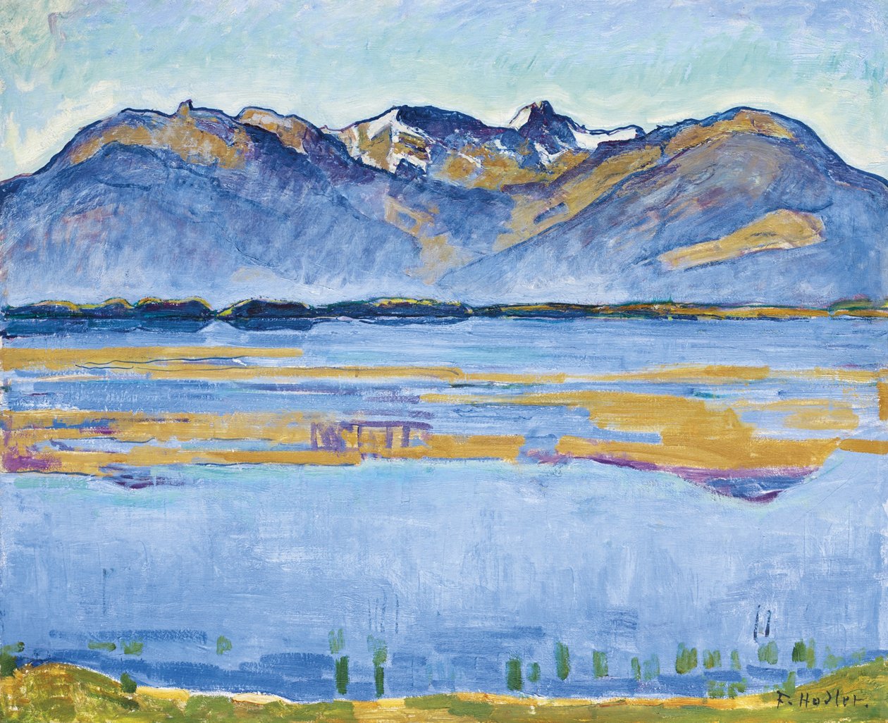 Montana-landskap med Becs de Bosson och Vallon de Réchy, 1915 av Ferdinand Hodler