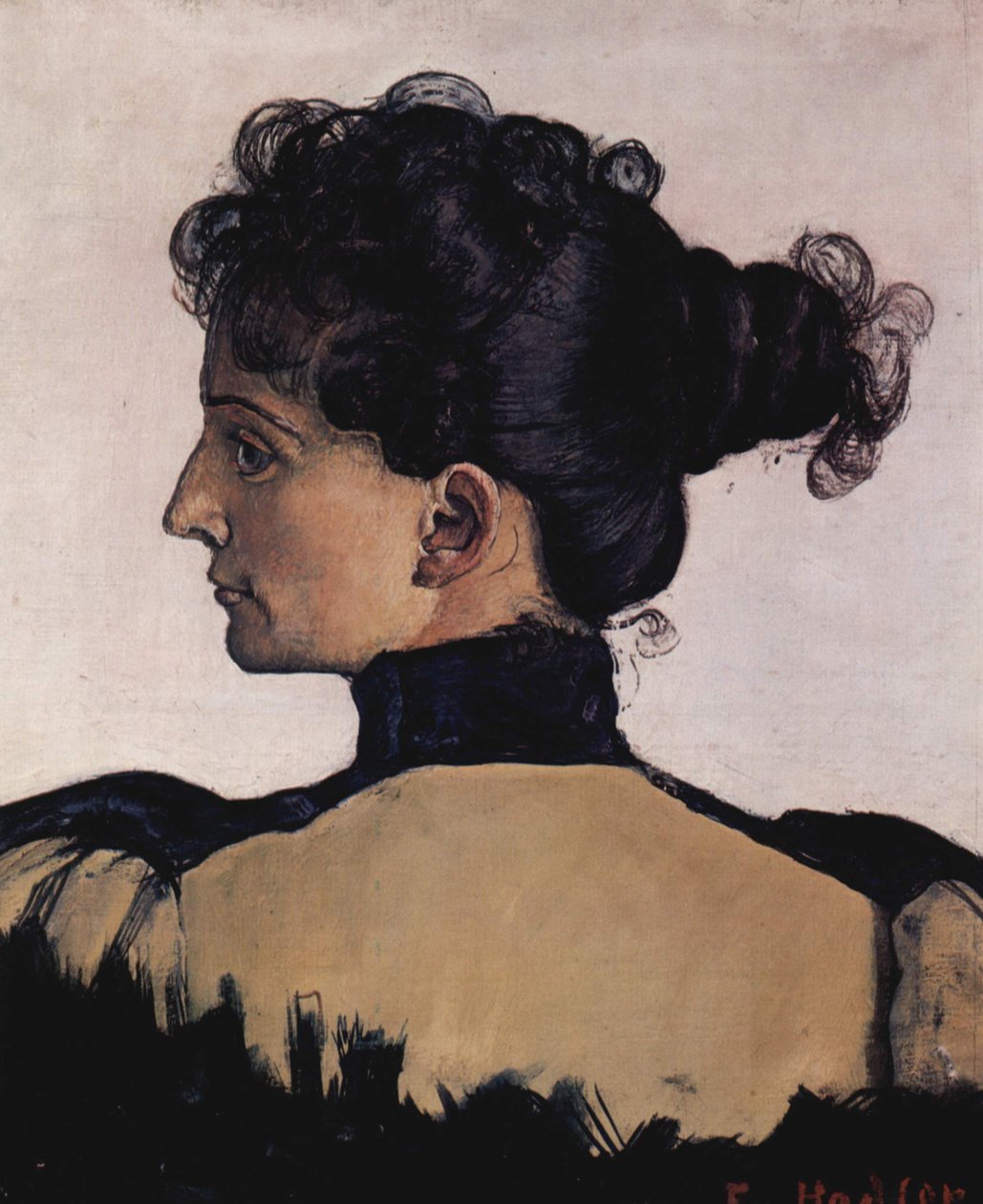 Porträtt av Berthe Jacques, konstnärens fru av Ferdinand Hodler