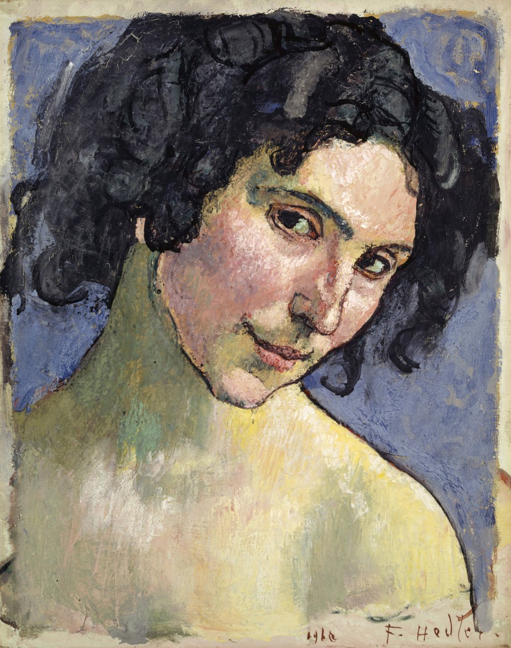 Porträtt av modellen Giulia Leonardi, 1910. av Ferdinand Hodler
