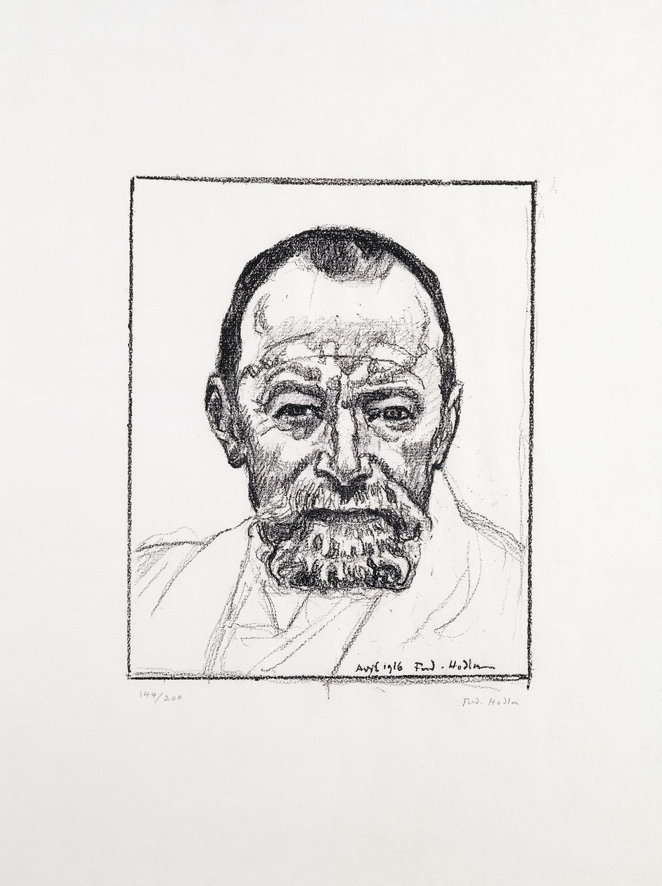 Självporträtt, ca. 1916-8 av Ferdinand Hodler