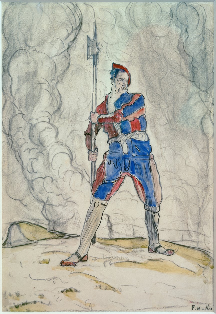 Stående Landsknecht, Studie för slaget vid Marignano av Ferdinand Hodler