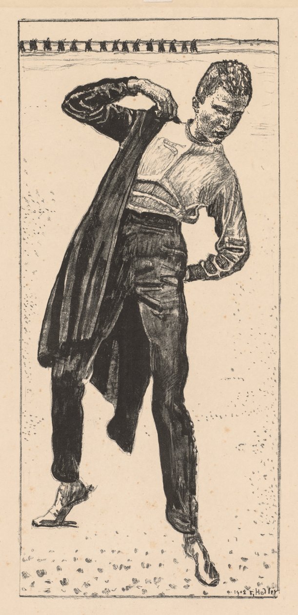 Student som tar på sig sin kappa av Ferdinand Hodler