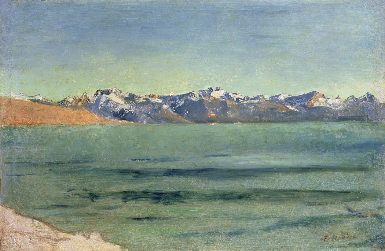 Soluppgång över Mont Blanc, ca 1890 av Ferdinand Hodler