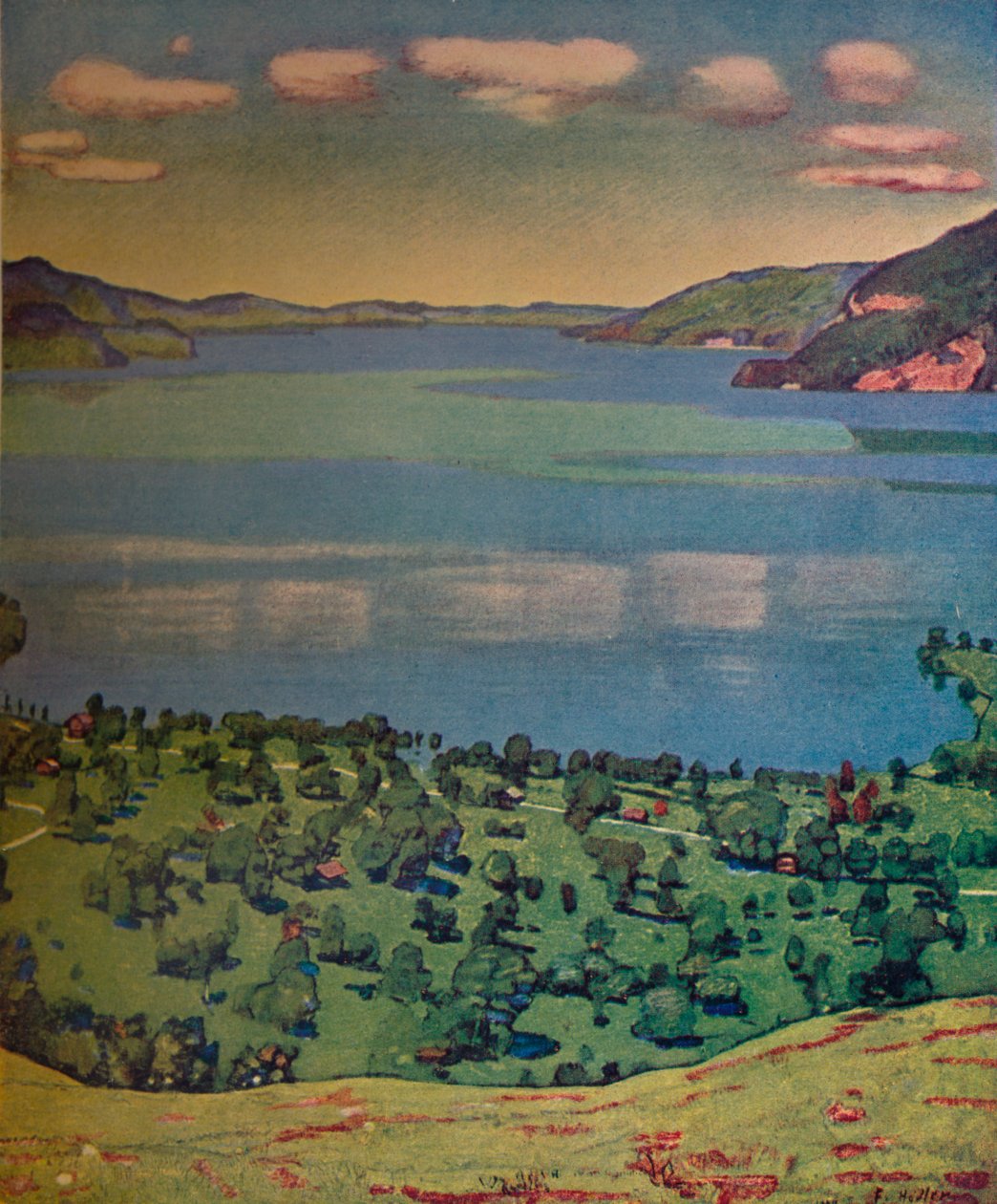 Thunsjön, från Leissigen, c1910. av Ferdinand Hodler