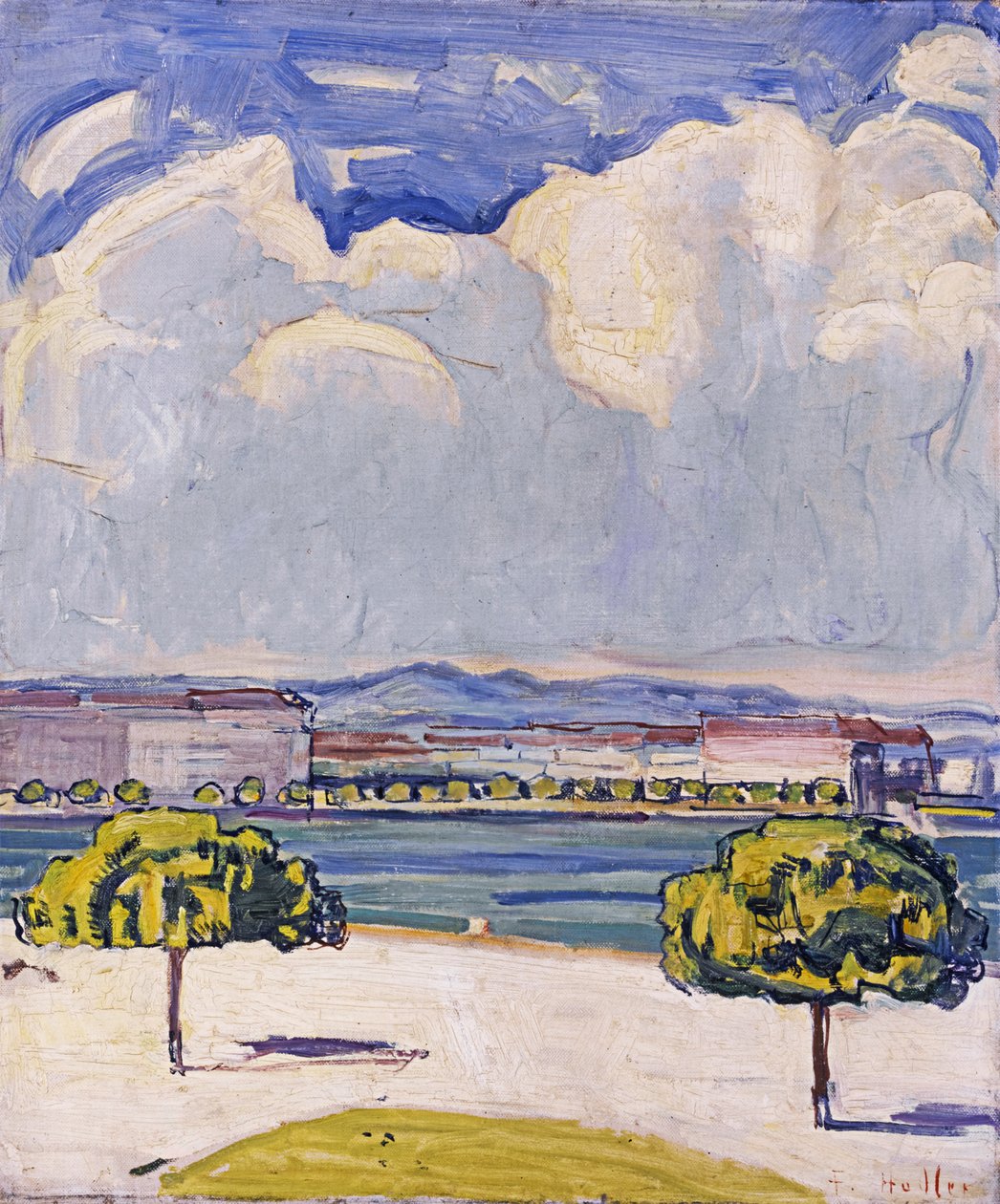 Quai du Mont-Blanc i Genève sett från Jardin Anglais, ca. 1910. av Ferdinand Hodler