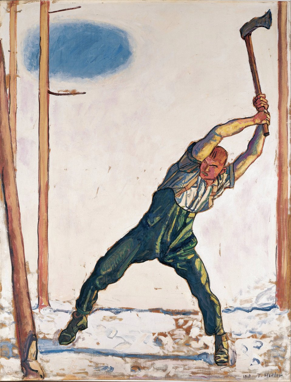 Vedhuggaren av Hodler, Ferdinand (1853-1918) av Ferdinand Hodler