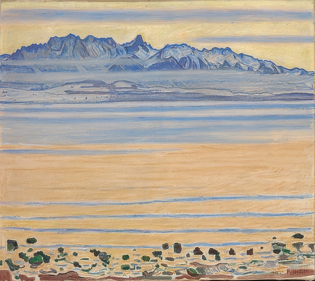Thunsjön med Stockhornkedjan. 1904 av Ferdinand Hodler