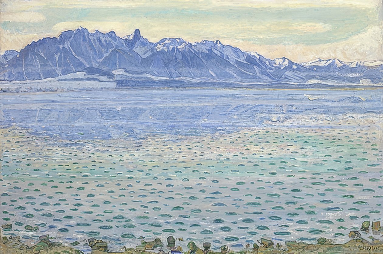 Thunsjön med Stockhornkedjan. 1904 av Ferdinand Hodler
