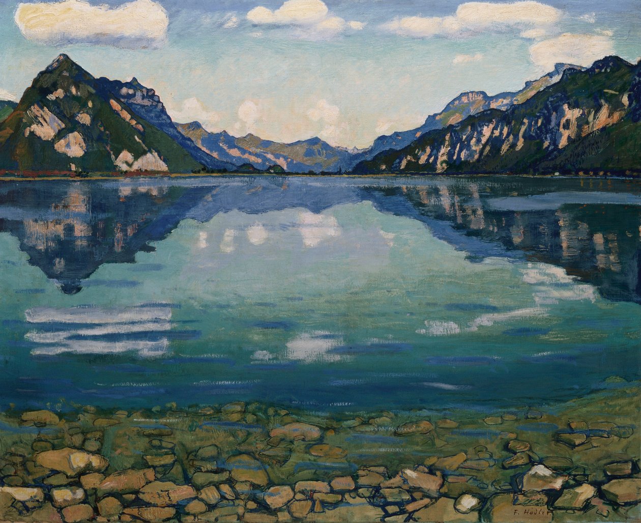 Thunersee med reflektion, 1904 av Ferdinand Hodler