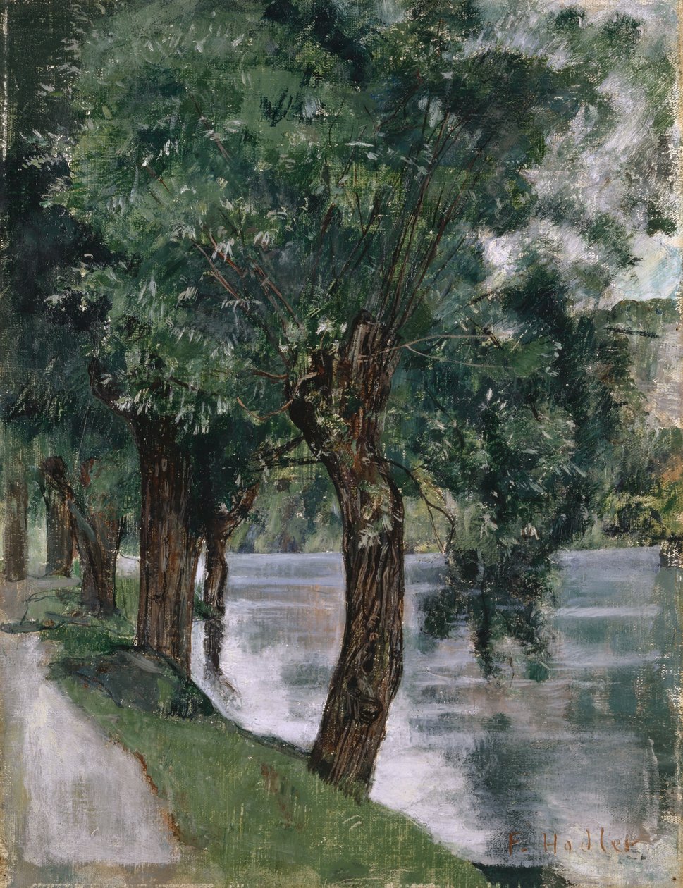 Pilträd vid Rhone, c.1885 av Ferdinand Hodler