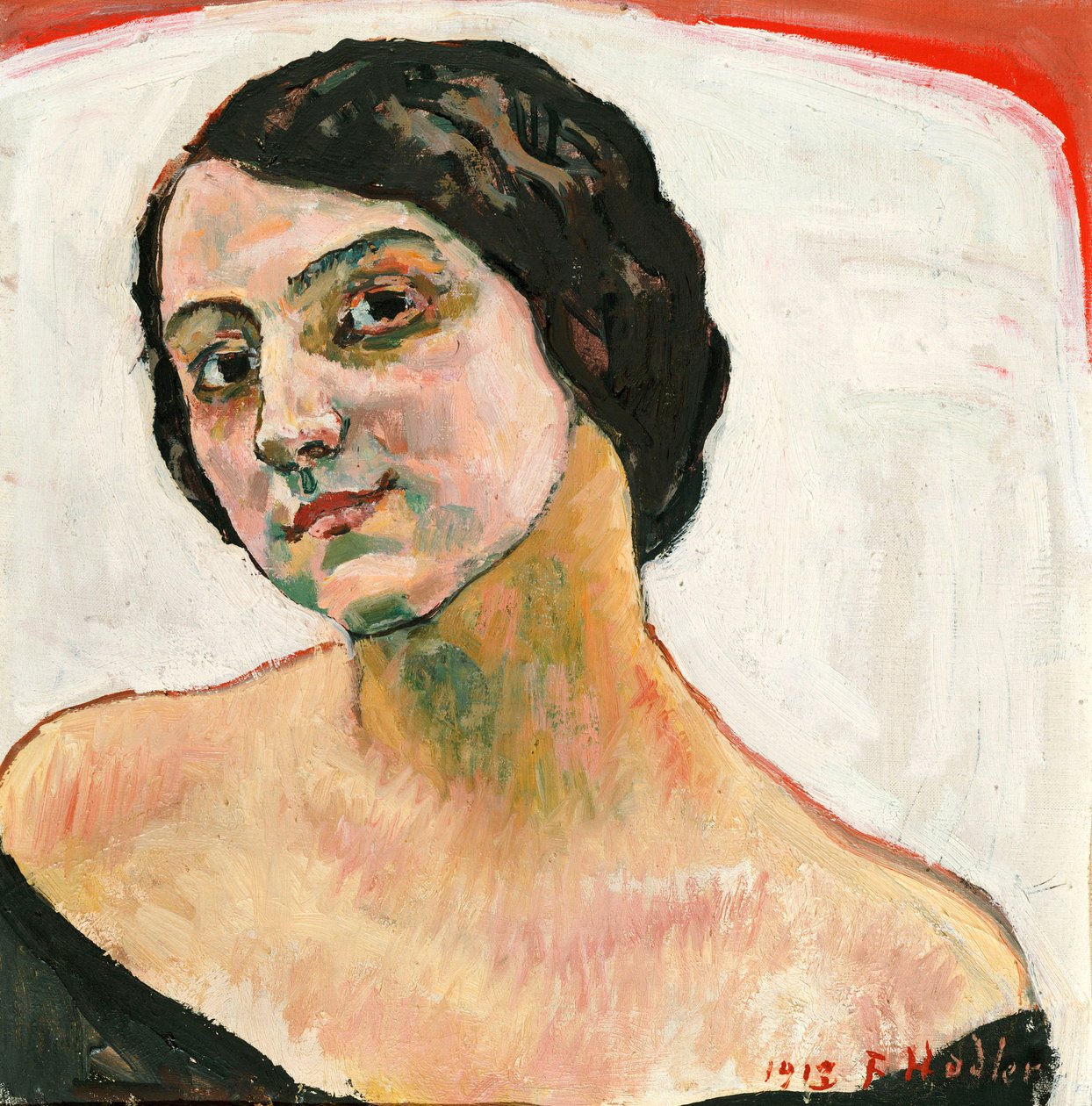 Kvinna med brunt hår, 1913 av Ferdinand Hodler