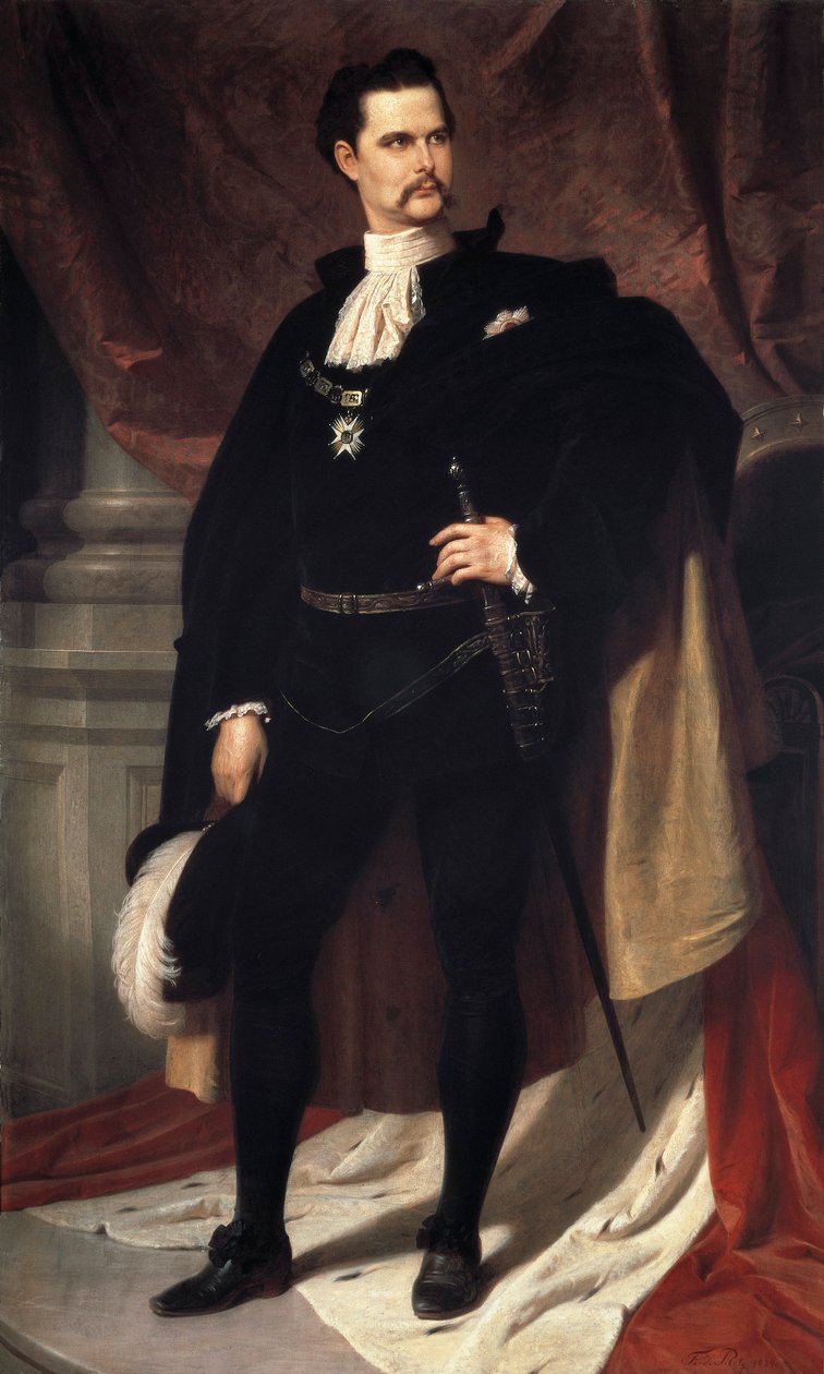 Porträtt av Louis II de Baviere (Ludwig Otto Friedrich Wilhelm von Wittelsbach av Ferdinand II Piloty