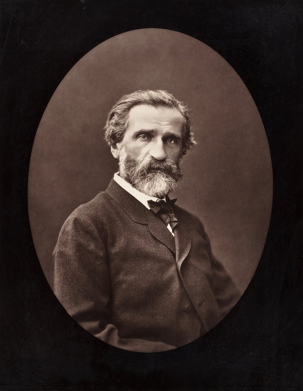 Giuseppe Verdi italiensk kompositör, 1813-1901, ca. 1872. av Ferdinand J. Mulnier