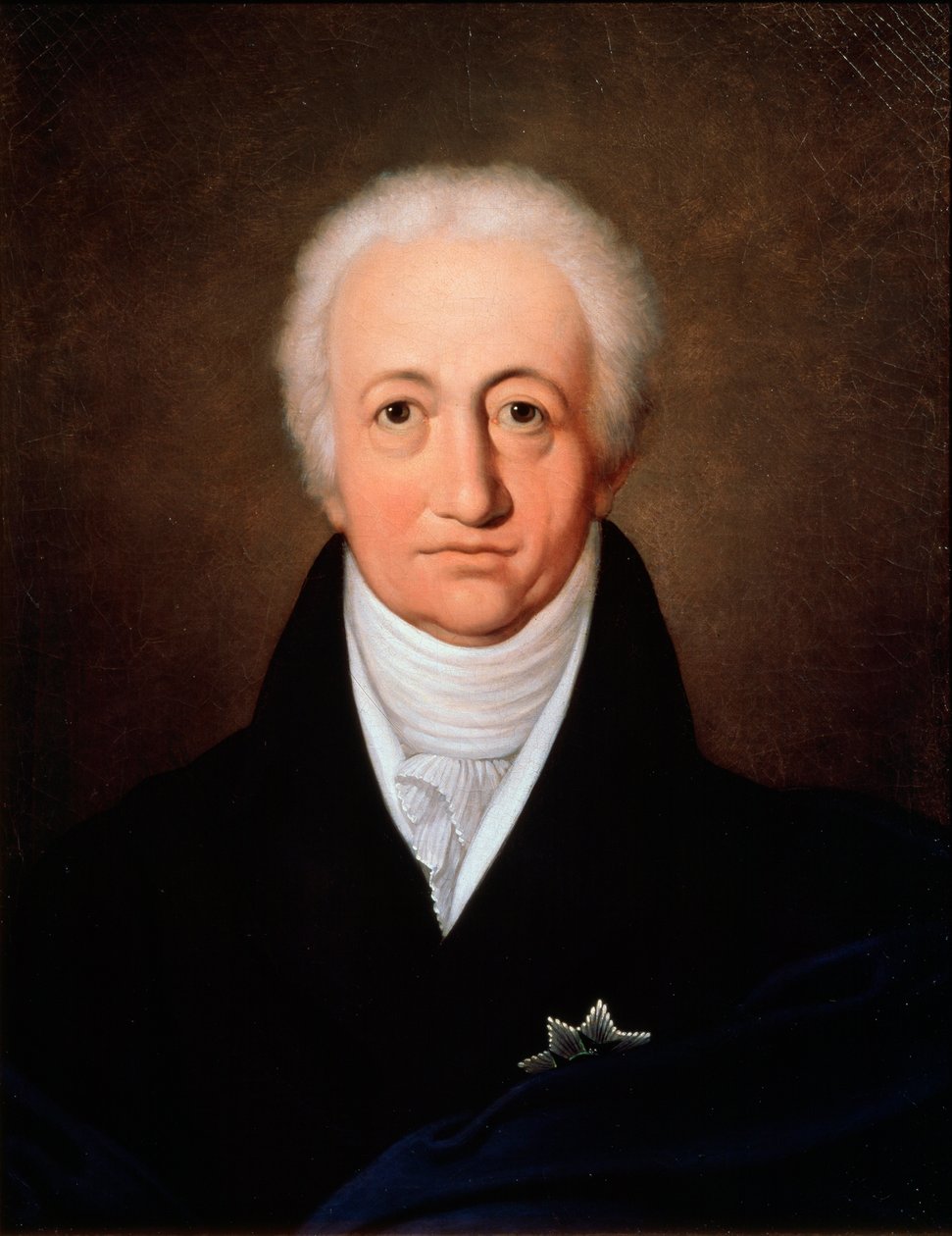 Porträtt av författaren Johann Wolfgang von Goethe, 1749-1832, 1818. av Ferdinand Jagemann