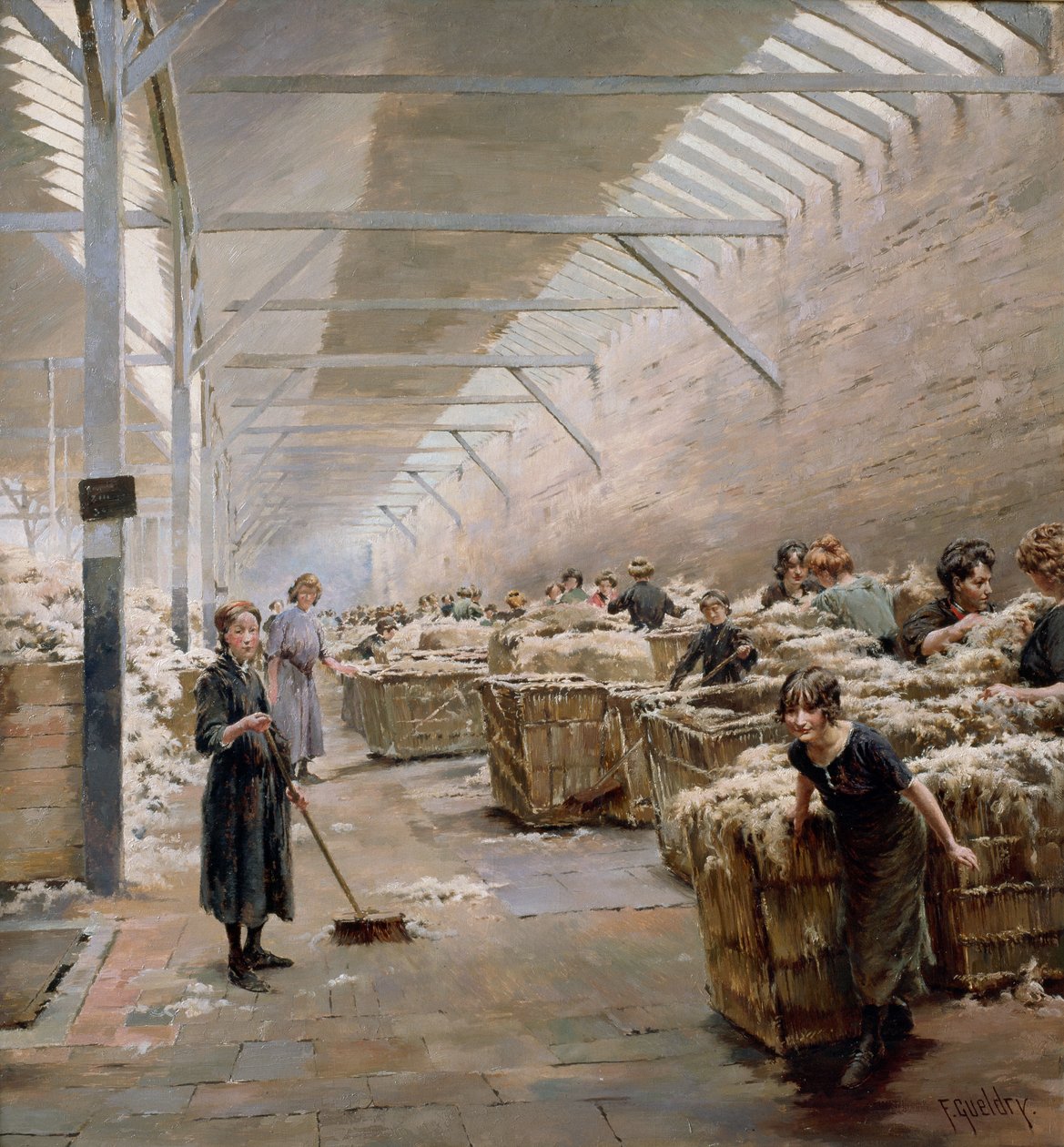 Vävning, ullsortering, 1913. av Ferdinand Joseph Gueldry
