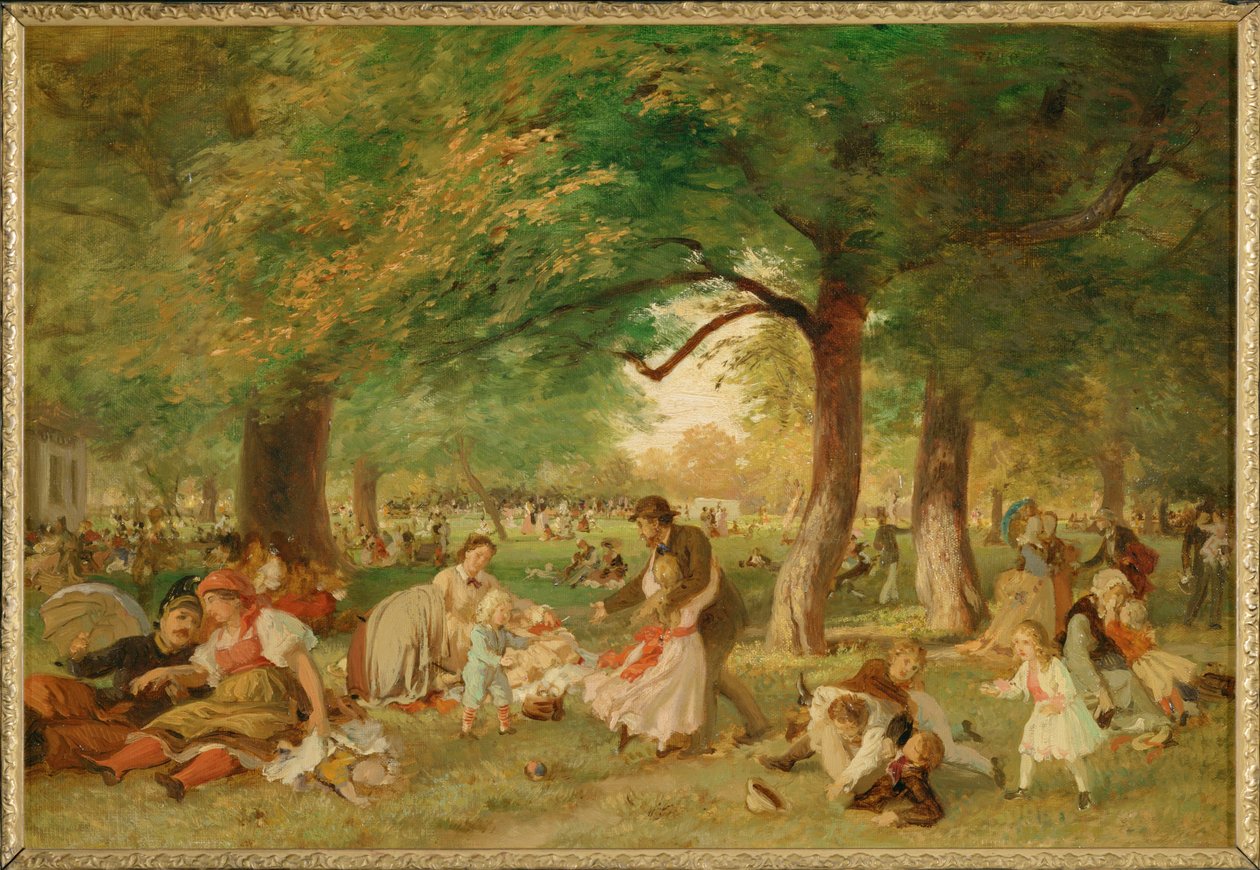 Nachmittag im Prater - En eftermiddag i Prater ... (målning på duk) av Ferdinand Julius Wilhelm Laufberger