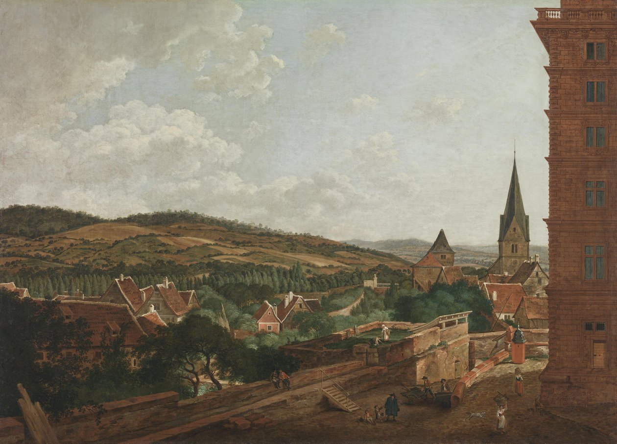 Utsikt från Aschaffenburgs slott över Pfaffenberg och Sankt Agatha (Aschaffenburgcykeln) av Ferdinand Kobell