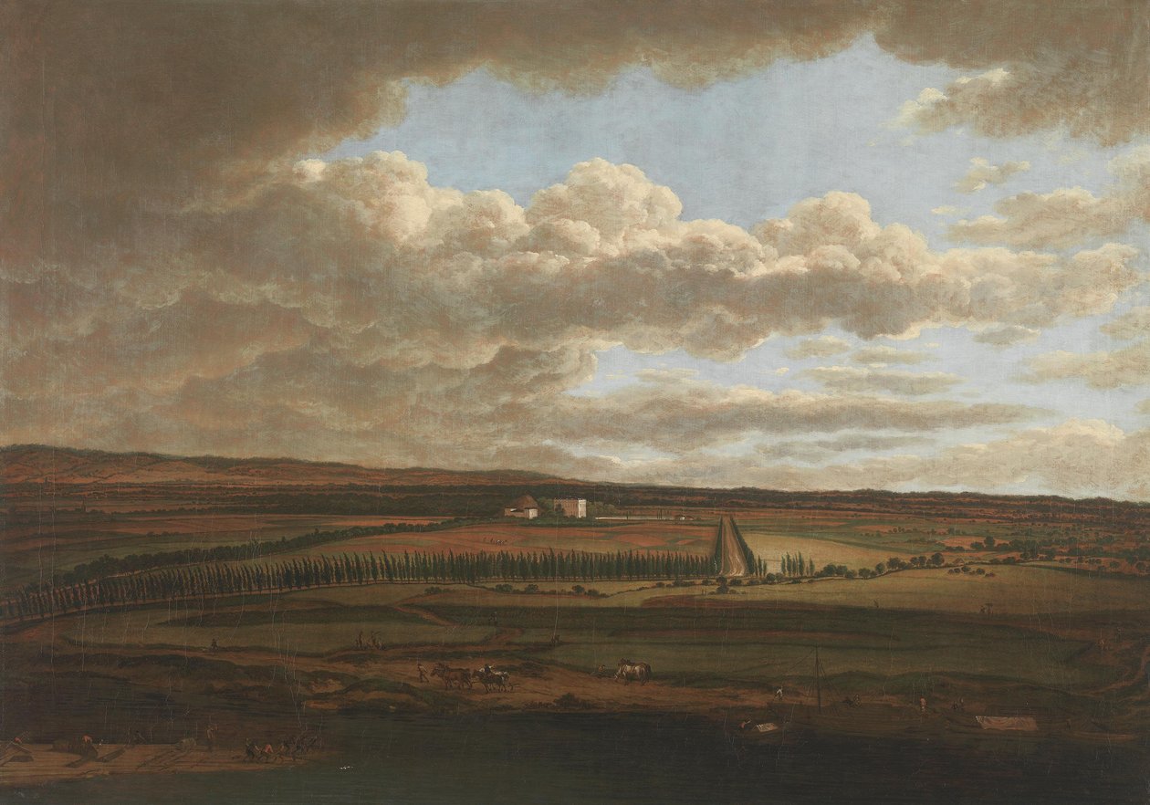 Utsikt från Aschaffenburgs slott över alléerna mot Schönbusch (Aschaffenburgcykeln) av Ferdinand Kobell