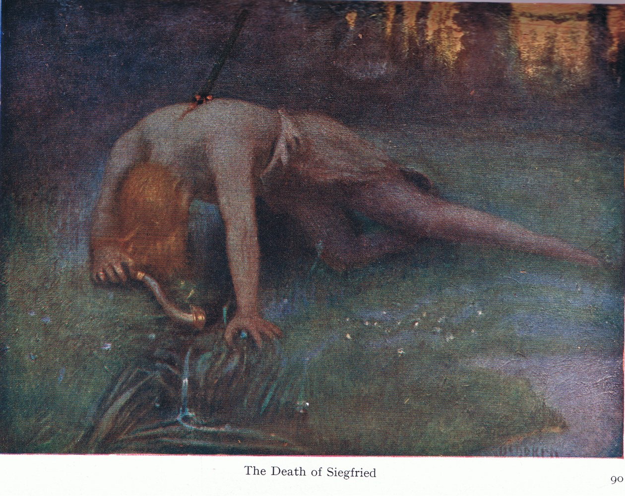Siegfrieds död, illustration från The Stories of Wagner