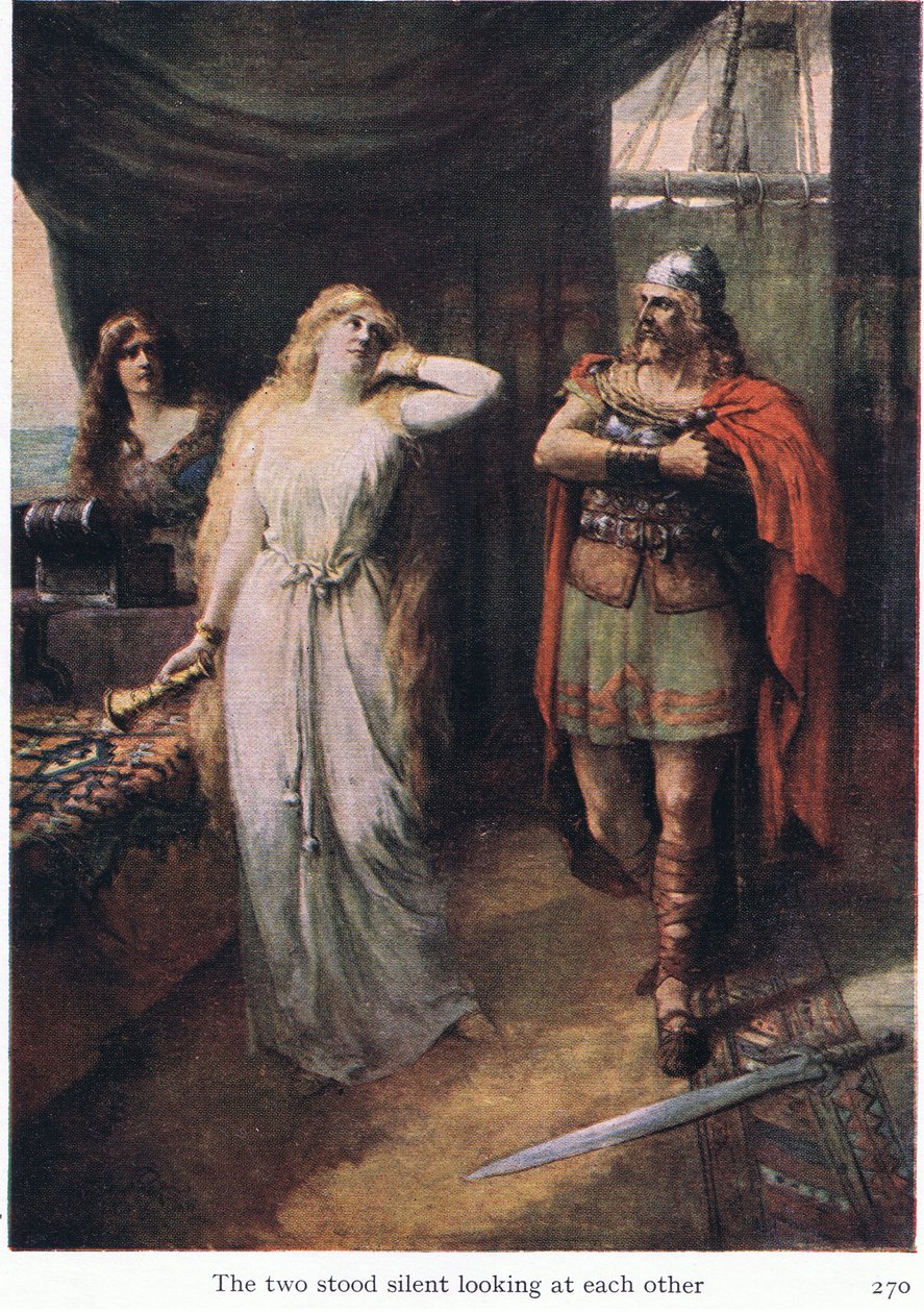 De två stirrade på varandra, illustration från The Stories of Wagner