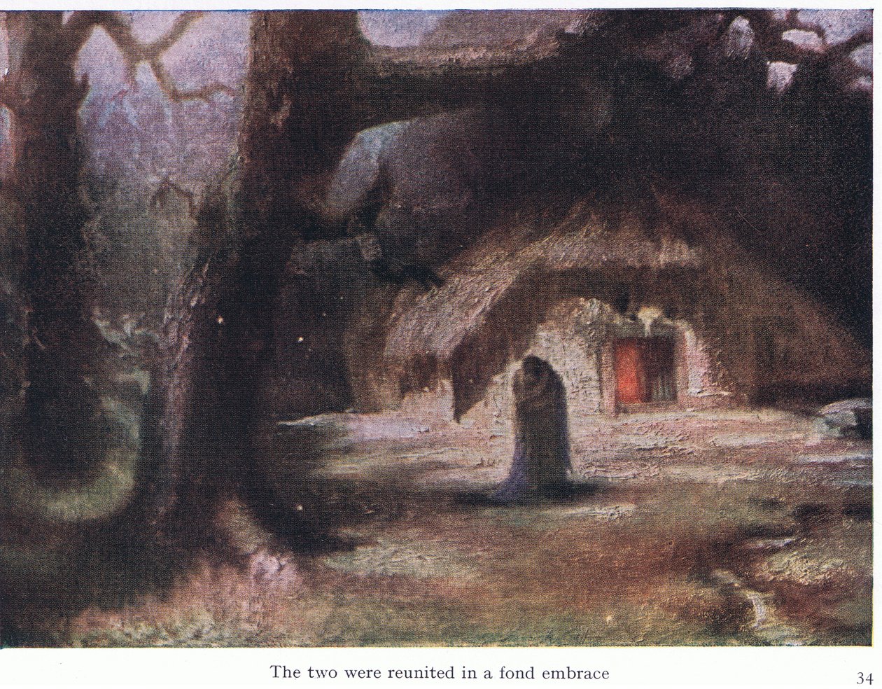 De två återförenades i en kärleksfull famn, illustration från The Stories of Wagner