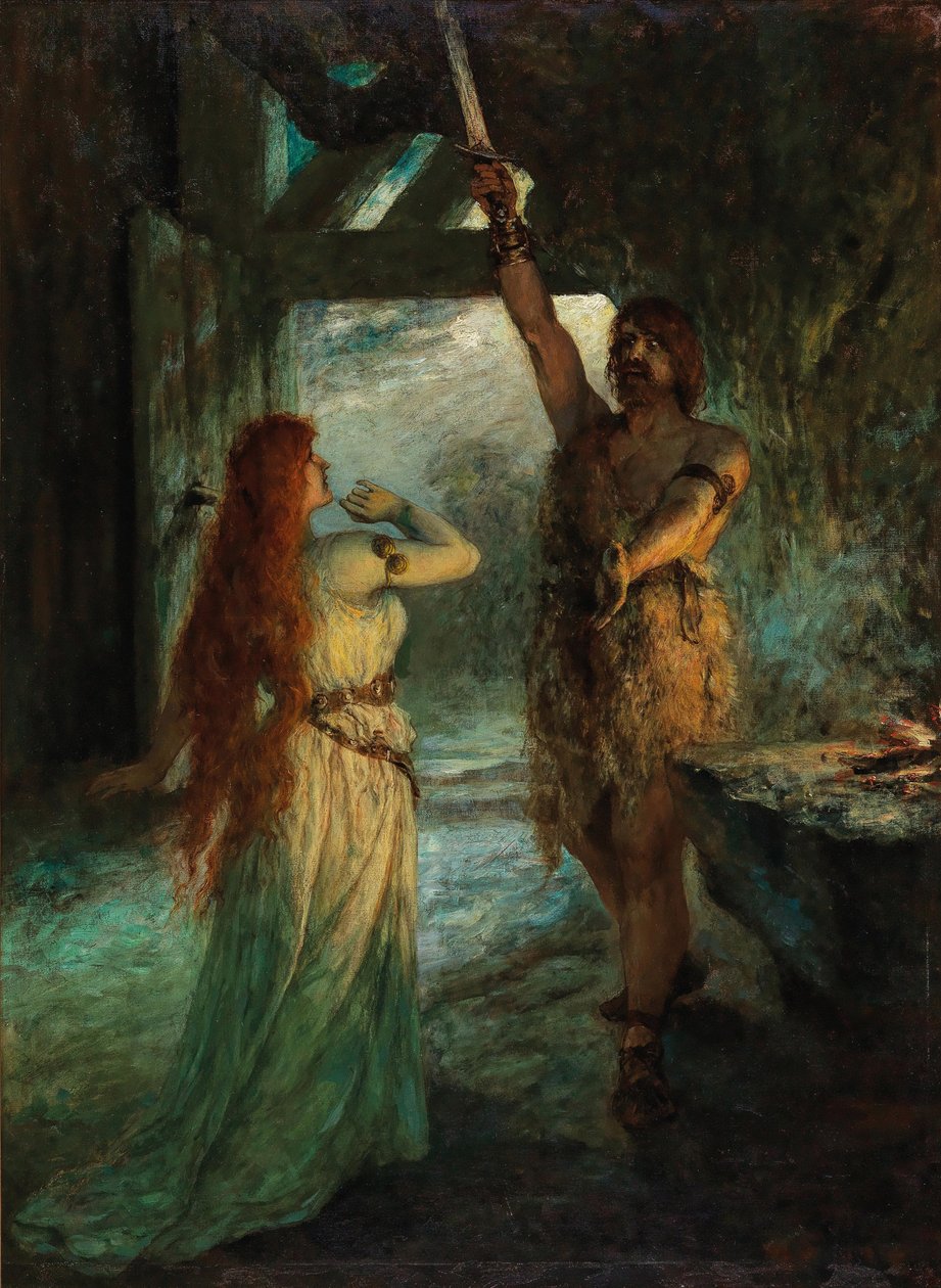 Valkyrie 1:a akten: Sieglinde och hennes bror Siegmund. av Ferdinand Leeke