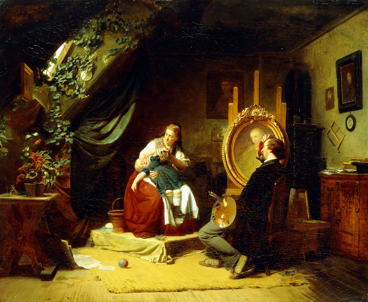 The Restless Little Sitter, c.1860-69 av Ferdinand Meyer Wismar
